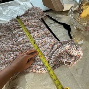 Chic Floral Dress with Black Straps Ptp 20 length 45.5